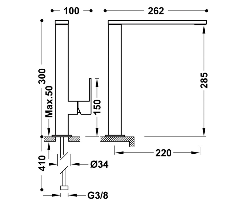 CUADRO-TRES Смеситель для кухни, хром 106486
