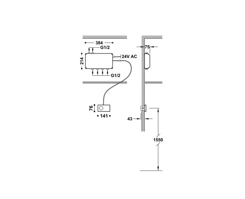 TRES Shower Technology Встроенный электронный термостат 4-канала, 49288499