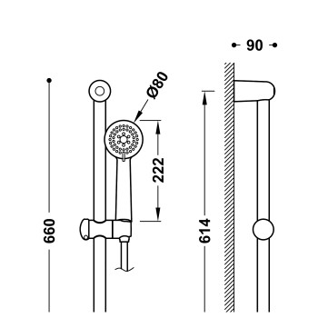 TRES Dušas komplekts 2 režīmi, hroms 143836