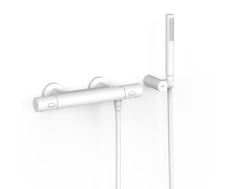 TRES OVER-WALL Термостатический смеситель для  душа с душем, белый 19016429BM