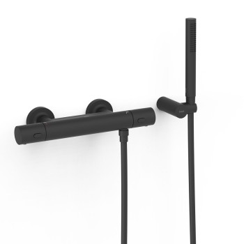 TRES OVER-WALL Dušas termostata jaucējkrāns ar dušu, melns 19016429NM