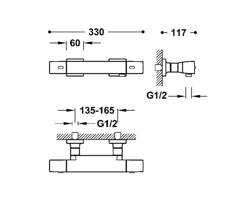 TRES OVER-WALL Cмеситель для душа с душем, белый 19016469BM.
