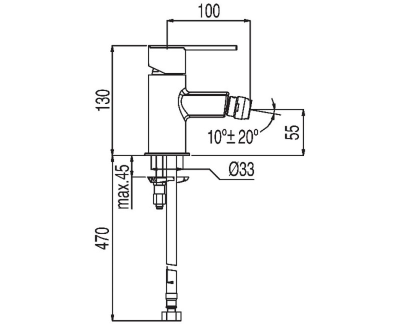LEX-TRES Смеситель для биде, хром 181120