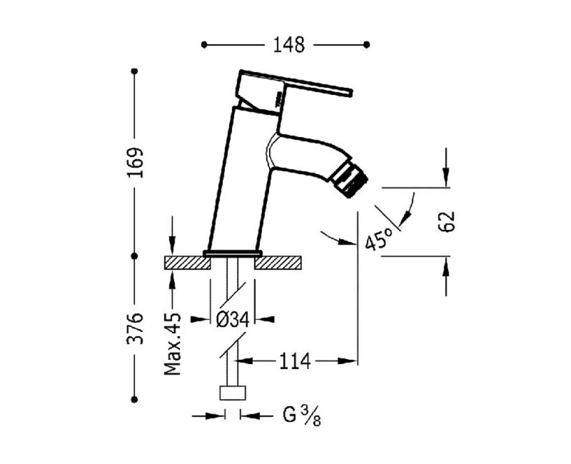 LEX-TRES Смеситель для биде, хром 181920