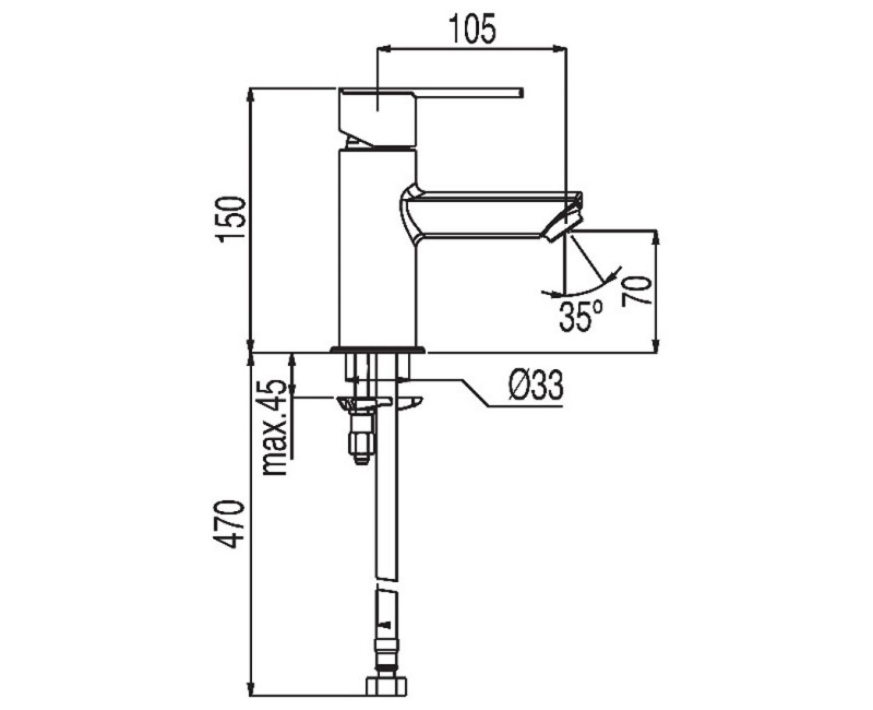 LEX-TRES Смеситель для умывальника, хром 181103