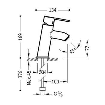 LEX-TRES Смеситель для умывальника, хром 181903