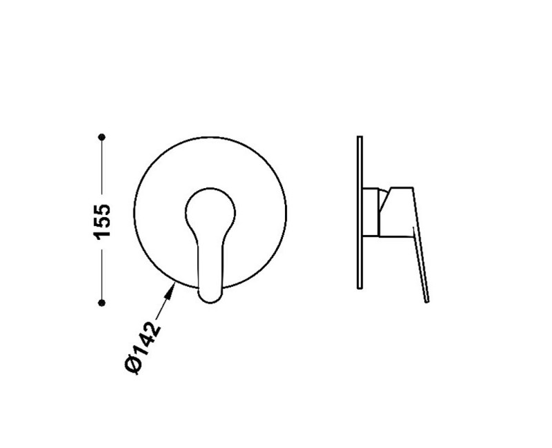 BASE-TRES Декоративная часть смесителя для душа, хром 21527810.