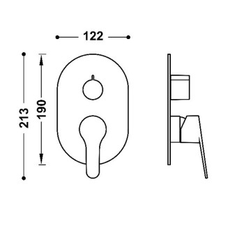 BASE-TRES Декоративная часть смесителя для ванны/душа, хром 21528110
