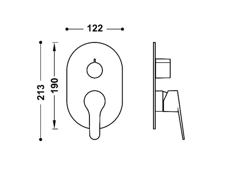 BASE-TRES Декоративная часть смесителя для ванны/душа, хром 21528110