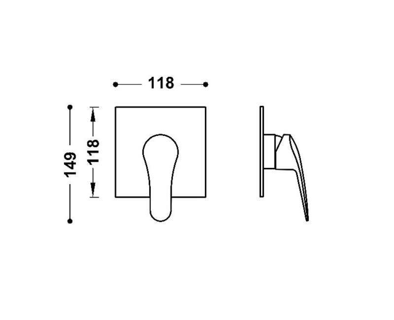 BASE-TRES PLUS Декоративная часть смесителя для душа, хром 21627810.