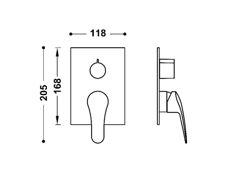 BASE-TRES PLUS Декоративная часть смесителя для ванны/душа, хром 21628110