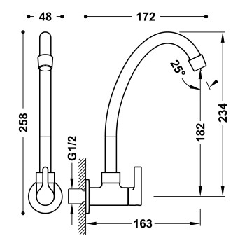 BASE-TRES Кран для холодной воды, 21550601