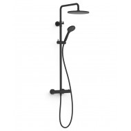 TRES BLACK SHOWERS Dušas jaucējkrāns ar stacionāro dušu, 21639502NM