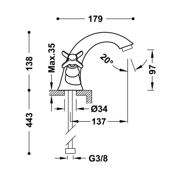 CLASIC-TRES Смеситель для умывальника, 24210201