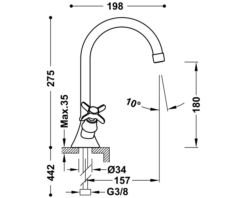 CLASIC-TRES Смеситель для умывальника, 24210901