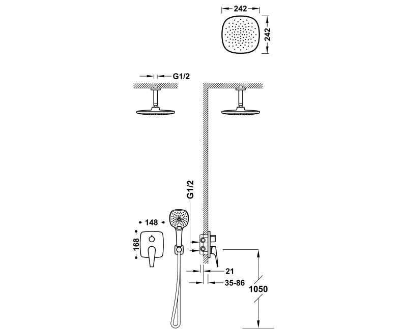 CANIGO-TRES Plus Встраиваемый смеситель для душа Rapi-Box, 21828003