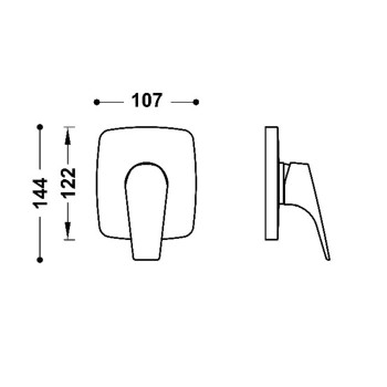 CANIGO-TRES Декоративная часть смесителя для душа, хром 21727810.