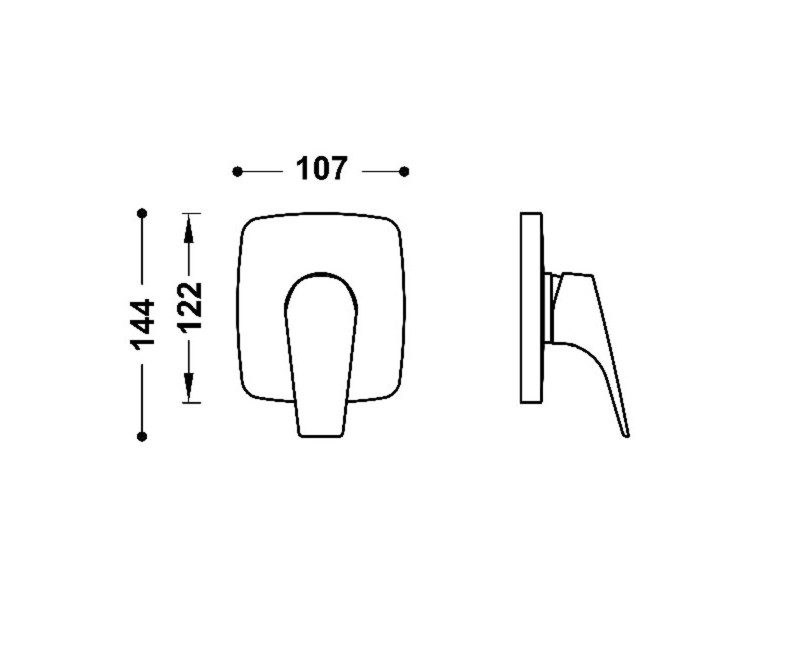 CANIGO-TRES Декоративная часть смесителя для душа, хром 21727810.