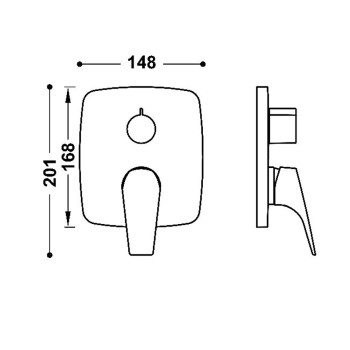 CANIGO-TRES Декоративная часть смесителя для ванны/душа, хром 21728110.