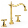 TRES Clasic Смеситель для раковины на 3 отверстия, золото 24210501OR