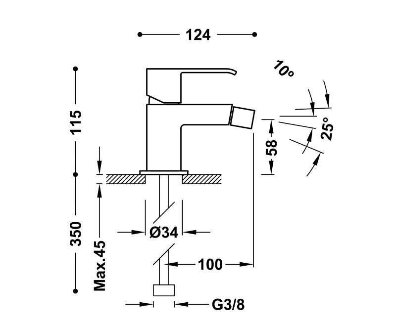 CUADRO exclusive TRES Смеситель для биде, 00612001NM
