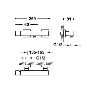 CUADRO exclusive TRES Cмеситель для душа, 00716703BM