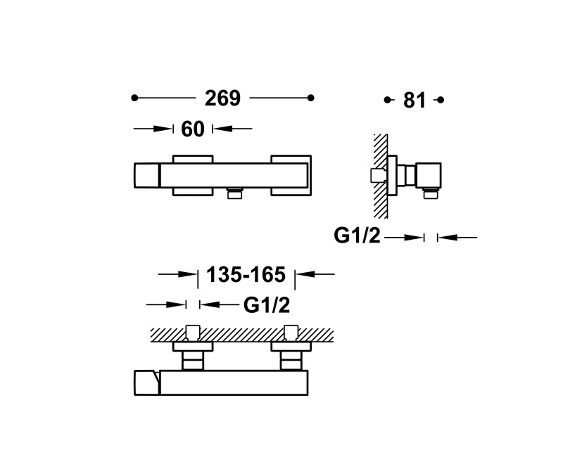 CUADRO exclusive TRES Cмеситель для душа, 00716703NM