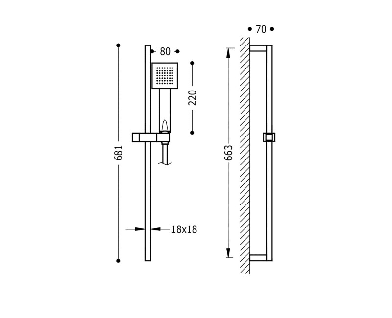 TRES Dušas komplekts, hroms 134512