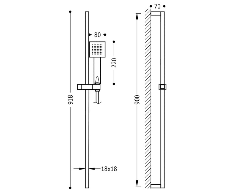 TRES Dušas komplekts, hroms 134522