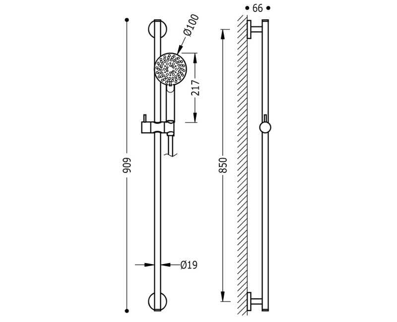 TRES Dušas komplekts, hroms 134629