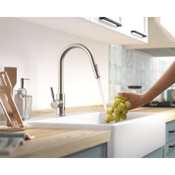 TRES Электронный смеситель для кухни со съемным изливом и 2 типами струи, 09244501AC