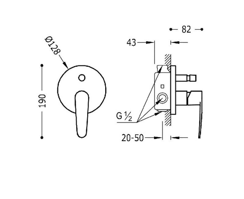 FLAT-TRES Cмеситель для душа, хром 20417701