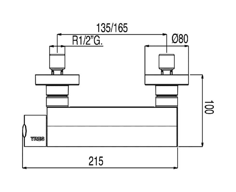 LEX-TRES Dušas jaucējkrāns ar dušu 1/2, hroms 181468