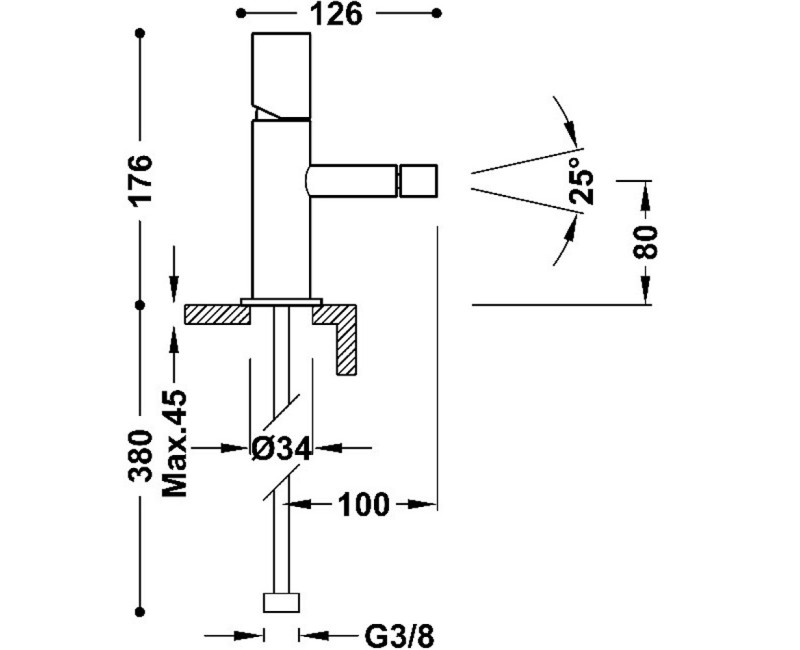 STUDY/MAX-TRES Смеситель для биде, хром 06112001D