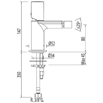 MAX-TRES Bidē jaucējkrāns, hroms 06122001D