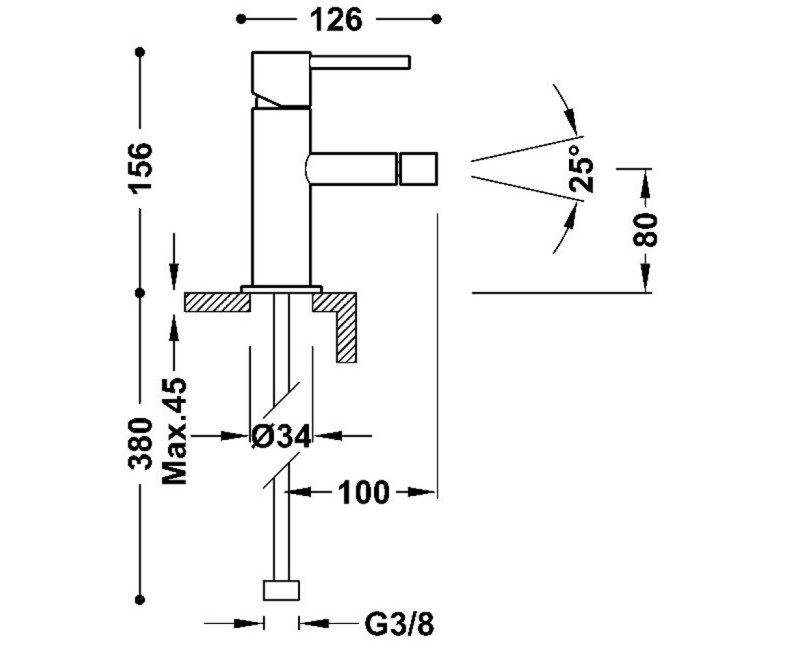 STUDY/MAX-TRES Смеситель для биде, хром 06212001D