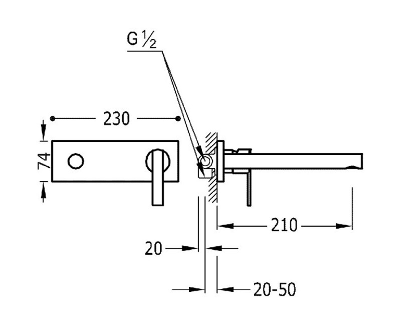 LEX-TRES смеситель для умывальника, хром 08120021