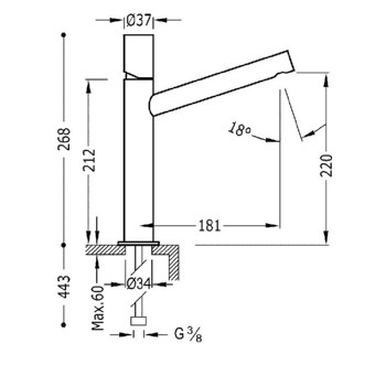 MAX-TRES Смеситель для умывальника, хром 06120601