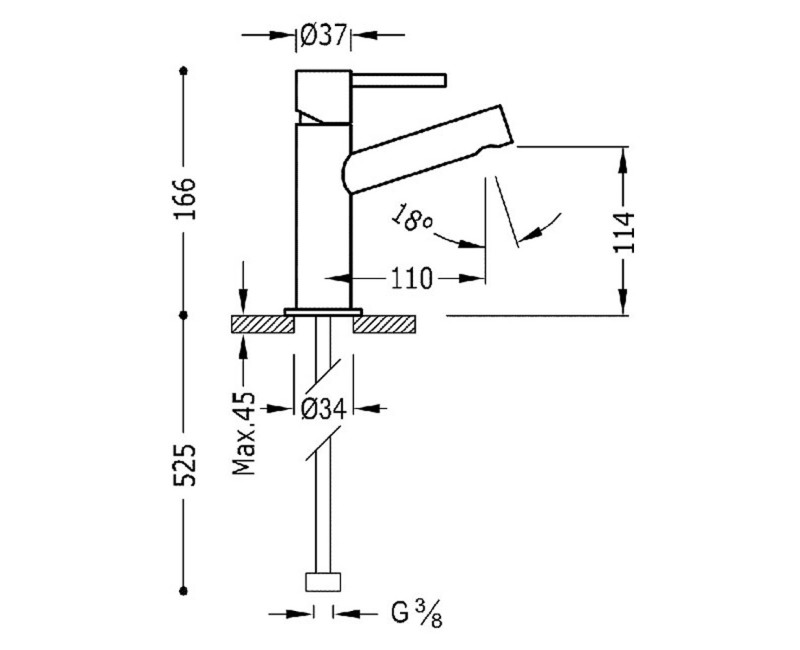 MAX-TRES Смеситель для умывальника, хром 06210301D