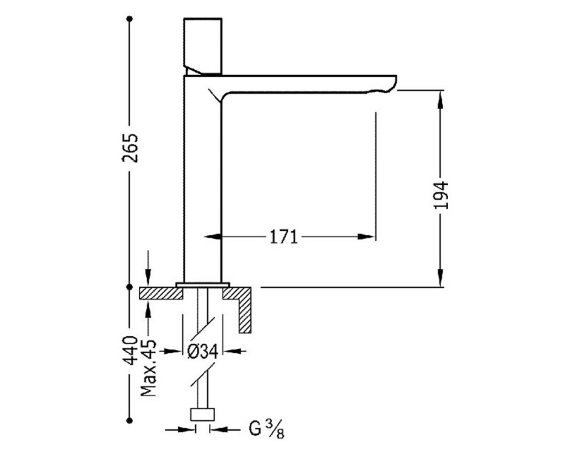 MAX-TRES Смеситель для умывальника, хром 06110302
