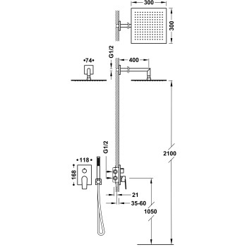 Project-Tres Rapid-Box Встраиваемый смеситель для душа, 21128004OR