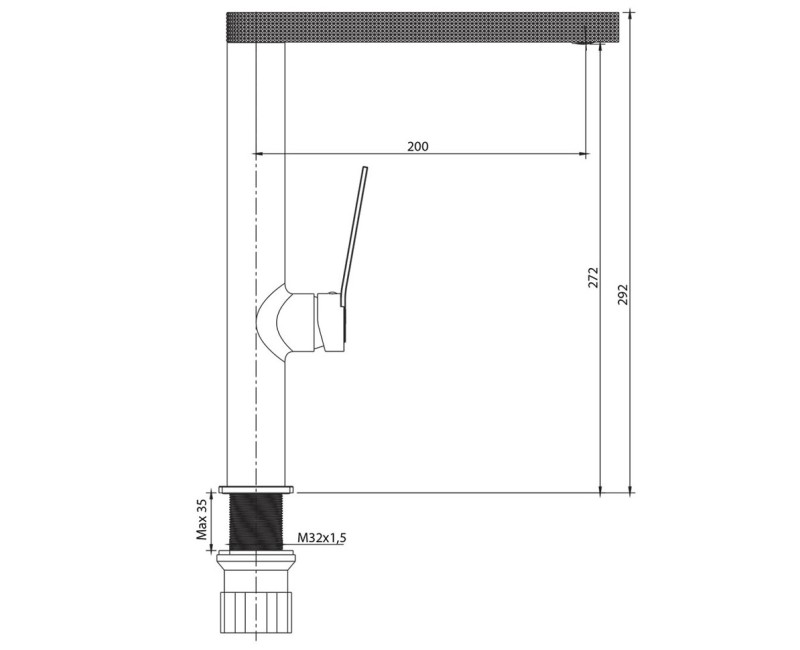 Turtl CANTUS Кухонный смеситель, черный металлик/медь