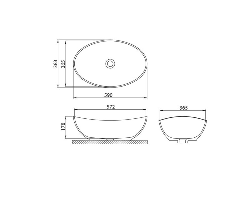 Turtl INTRA Uzliekamā izlietne 59x38cm, BQS590-700