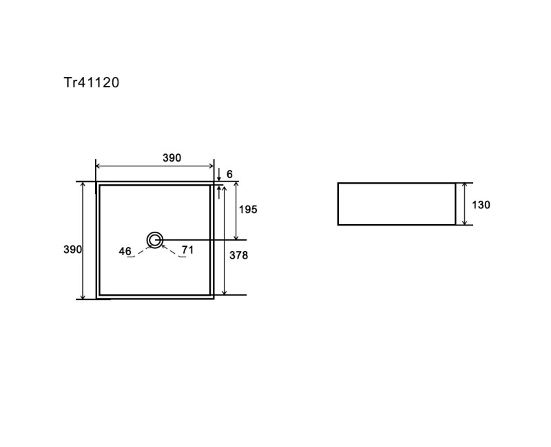 Накладная раковина Uptrend HESTIA 39x39сm, TR41120