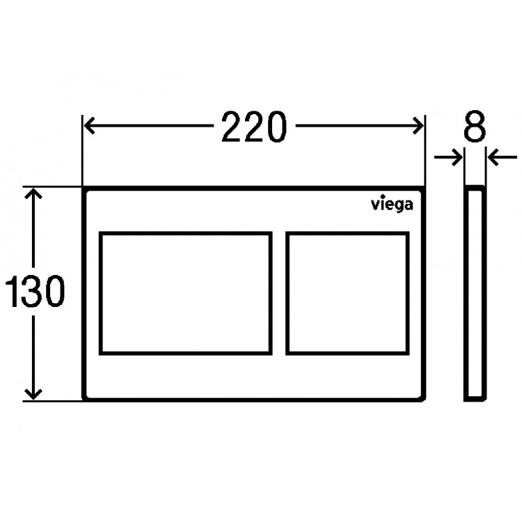 Viega Visign for Style 21 Divrežīmu noskalošanas taustiņš Prevista, melns matēts 801724 Viega Visign for Style 21 Divrežīmu noskalošanas taustiņš Prevista, melns matēts 801724