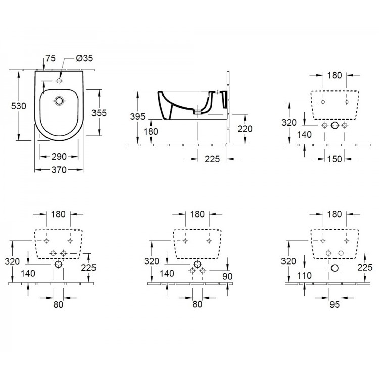 Villeroy & Boch piekaramais bidē Avento, 54050001 Villeroy & Boch piekaramais bidē Avento, 54050001