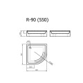 Vispool Душевой поддон полукруглый R-90, 900x900