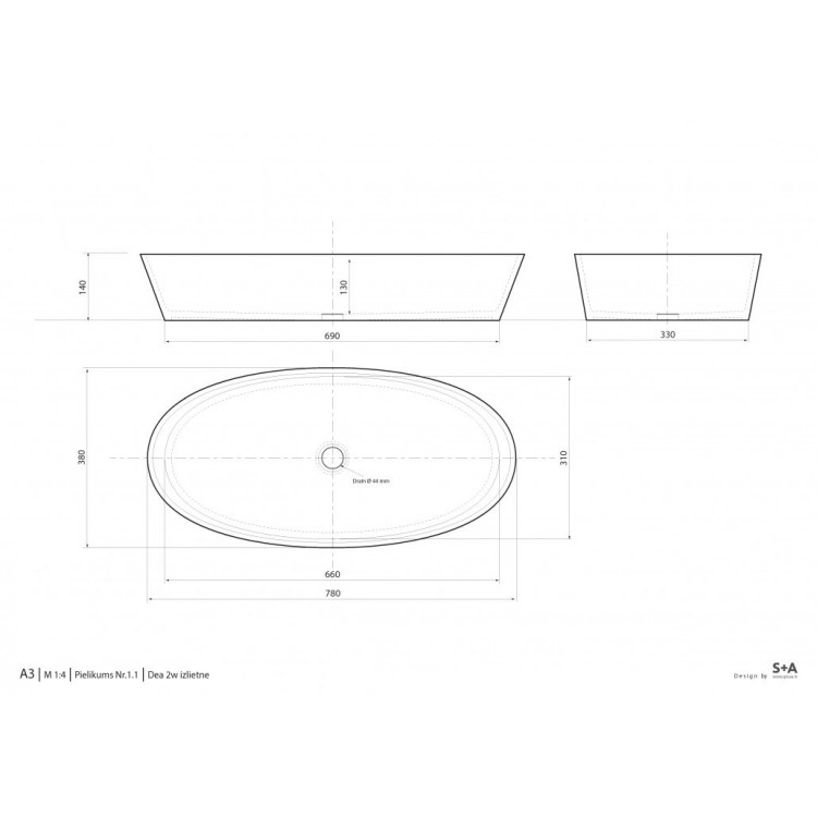 Vispool Akmens masas izlietne D 2 79x39 cm, balta Vispool Akmens masas izlietne D 2 79x39 cm, balta