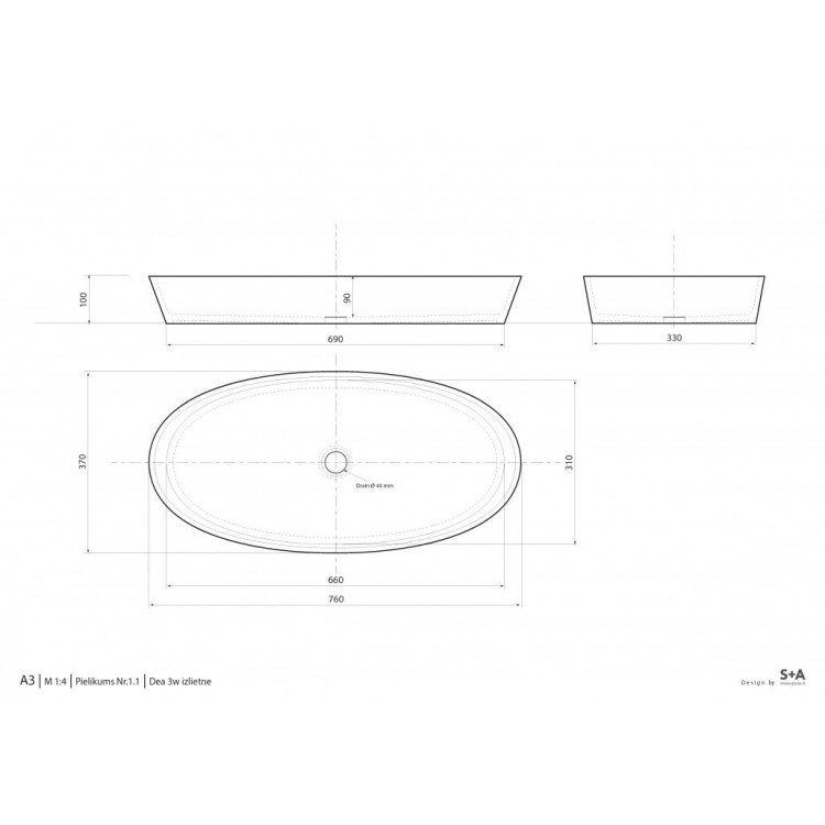 Vispool Akmens masas izlietne D 3 76x37 cm, balta Vispool Akmens masas izlietne D 3 76x37 cm, balta