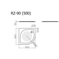Vispool Душевой поддон полукруглый низкий RZ-90 R-500 900x900